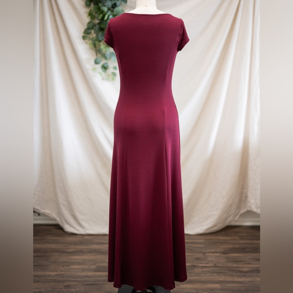 SOZY Burgundy Maxi Dress size 10 - Picture 2 of 9